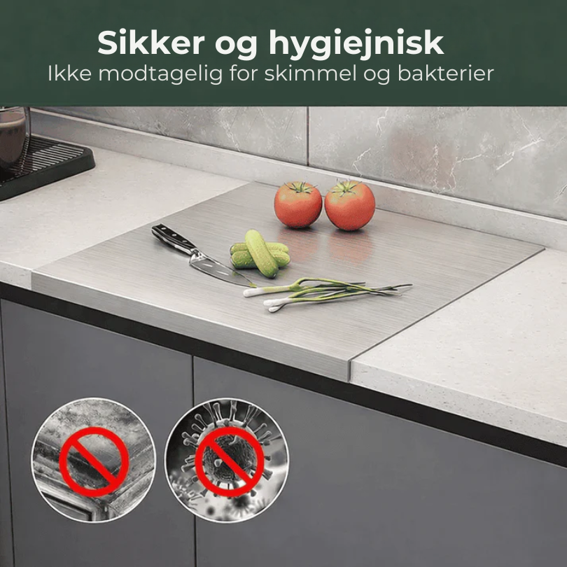 ProSkær™ – Professionelt skærebræt i rustfrit stål – uden PFA'er