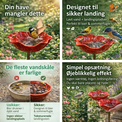 FugleFryd Oase™  - Fuglebad & Vandstation til Haven