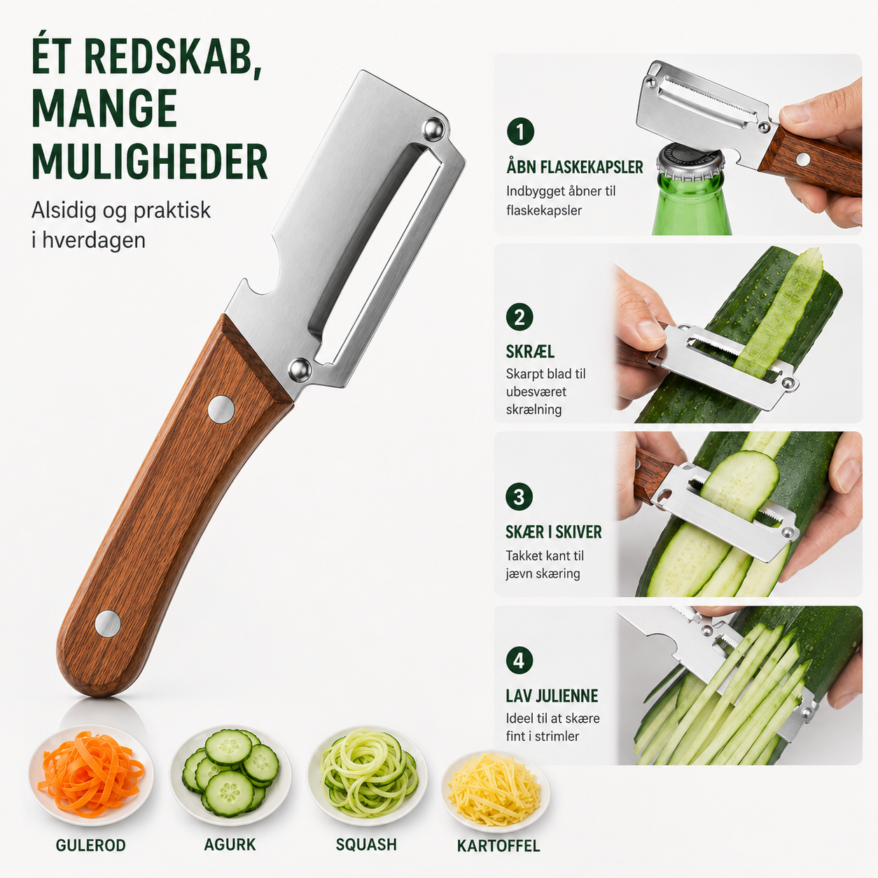MultiSnit™ Duo | Skær, skræl & striml hurtigt og nemt