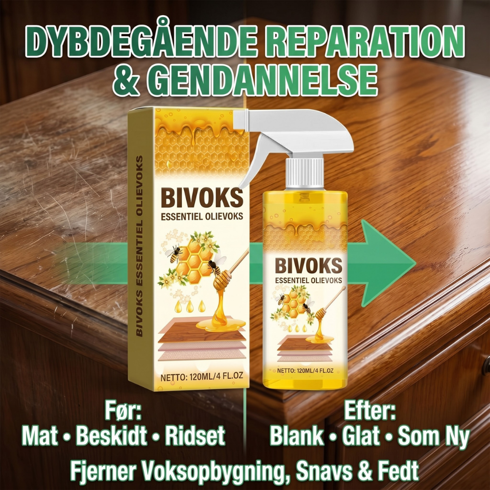 TræForny™ | Naturlig Bivoks Spray til Fornyelse af Træ