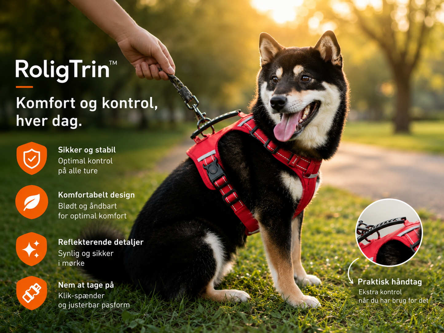 RoligTrin™ Hundesele | Mere kontrol og komfort på hver gåtur